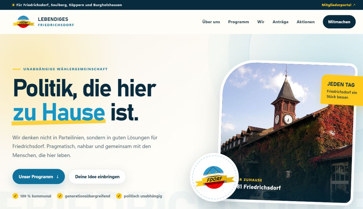 Öffentliche Landingpage von Lebendiges Friedrichsdorf